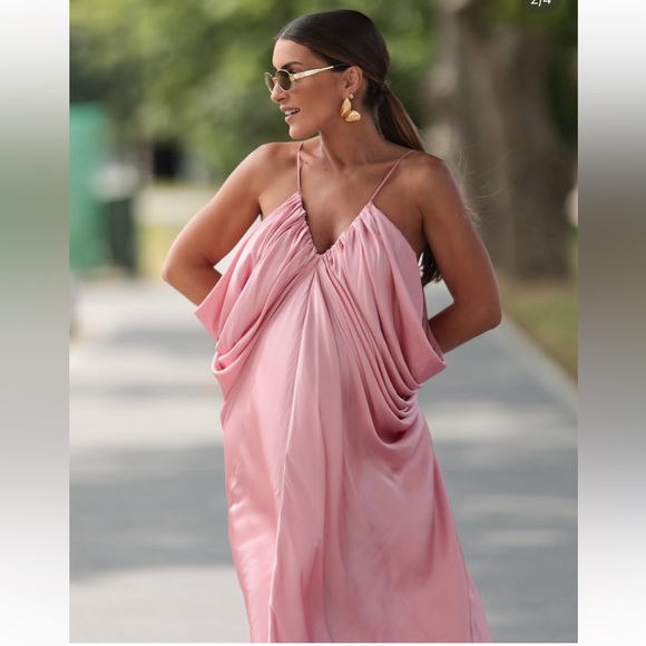 ZARA ZW COLLECTION SATIN VOLUME DRESS - Picture 9 of 16